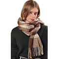 Miniatyrbillede 2 af 6: Vinter Tartan Tørklæde til Kvinder, Cashmere-lignende Tørklæder, Lange Varme Slå-om, Pashmina Kvast-sjal, Stola, Valentinsdagsgaver, Tørklæder, Julegave Drak Khaki
