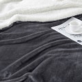 Miniatyrbilde 3 av 6: Sengeteppe, Sofatepper, Mykt, fluffy tykt teppe, Vendbart mikrofiberteppe Dark gray
