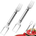 Miniatyrbild 1 av 5: 2 st Vattenmelon Gafflar Multifunktionell Vattenmelonskärare Fruktskärare Portabla Verktyg