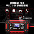 Miniatyrbillede 3 af 5: 12V 6A Batterioplader, Smart Batterioplader og LCD-Display, Bilbatterioplader til Biler, Motorcykler, Lastbiler, AGM, Gel, SLA (2Ah-100Ah)