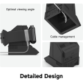 Miniatyrbillede 4 af 5: Oplader Stativ Kompatibel med Alle Apple Watch Ultra/8/SE2/7/6/SE/5/4/3/2/1 Opladningsdockningsstation Støtter Natbordtilstand, Sort