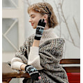 Miniatyrbilde 3 av 5: 1 par Dame Touchscreen-hansker, strikket, varme, vinter, termiske, for smarttelefoner, teksting, én størrelse, rosa