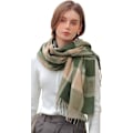 Miniatyrbillede 2 af 6: Vinter Tartan Tørklæde til Kvinder, Cashmere-lignende Tørklæder, Lange Varme Slå-om, Pashmina Kvast-sjal, Stola, Valentinsdagsgaver, Tørklæder, Julegave Green