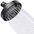 Miniatyrbillede 1 af 5: Bruseshowerhoved, Højtryks Regn Fast Bruseshowerhoved med Justerbar Metal Svingarm, Badeværelses Bruseshowerhoved 4 Tommer Høj Flow Bruseshowerhoved, sort