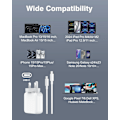 Miniatyrbilde 4 av 5: 70W USB C-lader Kompatibel med MacBook Air MacBook Pro 13-16 tommer 2024-2020, M1-M3 Mac Laptop, iPad, Med 2M/6.6FT Mac USB C-ladekabel
