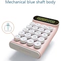 Miniatyrbillede 4 af 5: Retro Bærbar Lommeregner Mekanisk Tastatur Computer 10-cifret LCD-display Finansielt Kontor Mode Lommeregner (Farve: Pink, Størrelse: One Size)
