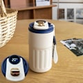 Miniatyrbild 4 av 5: Temperaturvisnings-Kaffe Termos, Varm & Kall, Läckagesäker Kaffekopp Med Lock, Rostfritt Stål Isolerad Mugg, Smart Vattenkopp På Resan