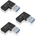 Miniatyrbillede 1 af 5: 10 Gbps vinkelret USB 3.0 han til USB C hun adapter, 90 graders USB 3.1 Gen2 USB C til USB 3.0 adapter til PC, bærbar computer, mobiltelefon