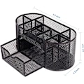 Miniatyrbild 4 av 4: Skrivbordsorganisatör, Mesh Pennhållare med 8 Fack och 1 Låda, för Kontor, Skola, Hemmabruk, Svart