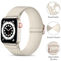 Miniatyrbild 2 av 5: Justerbart, stretchigt, flätat sportarmband i nylon för iWatch SE Series 8/7/6/5/4/3/2/1, 38mm/40mm/41mm, Starlight