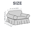 Miniatyrbilde 2 av 5: Loveseat Trekk 1 Del for 2-Pute Sofasofa med Skjørt, Slitesterk Vaskbar, Enkel Passform Universal Møbelbeskytter (2-seters, Svart)