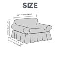 Miniatyrbillede 2 af 5: Loveseat Betræk 1 Del til 2-Pude Sofa med Skørt, Holdbar Vaskbar, Nem Pasform Universal Møbelbeskytter (2-Sæders, Grå)