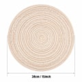 Pikkukuva 2 / 5: Beige punotut pyöreät tabletit, 6 kpl, lämmönkestävät pestävät pöytätabletit keittiöön, 38 cm, beige Beige