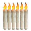 Miniatyrbillede 5 af 5: Flammeløse Flimrende Lys, 1 Fjernbetjening, 17cm Elfenbensfarvet, Batteridrevet LED Vindue Lys, Timer, Sæt af 6 Flammeløse Plastik Voks Effekt Lys