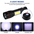 Miniatyrbillede 2 af 5: Superkraftig LED-lommelygte - 2 stk. T6 2000 lumen genopladelig lommelygte, IPX5 vandtæt taktisk lommelygte, 3-tilstands USB-lommelygte med plastiketui