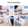 Pikkukuva 5 / 5: Pöytätuuletin, USB-pöytätuuletin, Hiljainen USB-tuuletin, 3-nopeuksinen pöytäviilennystuuletin USB-virransyötöllä, Voimakas tuuli, Hiljainen toiminta kotiin ja toimistoon (Sininen)