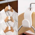 Miniatyrbillede 3 af 5: 16 stk. Tøjpladsbesparende Hængekontaktkroge Frakkebøjler Dropforbindelseshængekroge til Tøjskab Garderobe Organiser