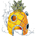 Miniatyrbillede 1 af 5: Akvarium Dekoration, Akvarium Ananas Hus, Fiskekum Dekoration, Undervands Landskabs Dekoration
