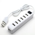 Miniatyrbild 1 av 2: 7-ports USB-hub, hög hastighet USB 2.0, multi-USB-hub, splitter, switch, adapterkabel för bärbar dator, MacBook, surfplatta, stöder Windows Vista/7/Mac