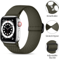 Miniatyrbilde 2 av 5: Kompatibel med Apple Watch-reimer 38mm 40mm 41mm, Justerbar flettet sportsreim i nylon for iWatch SE Serie 8/7/6/5/4/3/2/1, Militærgrønn