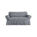 Miniatyrbillede 1 af 5: Loveseat Betræk 1 Del til 2-Pude Sofa med Skørt, Holdbar Vaskbar, Nem Pasform Universal Møbelbeskytter (2-Sæders, Grå)