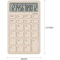 Miniatyrbillede 3 af 5: Beige lomme- og bordregner med lys LCD-skærm og dobbelt strømforsyning, bærbar bordmodel White