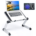 Miniatyrbillede 1 af 5: Foldbart Laptop Stativ Skrivebord Justerbart Laptop Stativ Til Seng Foldbart Laptop Bord Bærbart Med Køleventilator Sofa Sofa Bakke Til Tablet Laptop MacBook