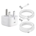 Pikkukuva 1 / 5: iPhone PD -pikalaturi, 20 W USB C -seinälaturi iPhone-pistokkeella ja 1 m + 2 m (2 kpl) -pikalatauskaapelilla iPhone 14/13/12/11 -sarjalle/XR/XS/X/8/iPadille