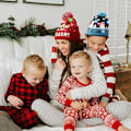 Miniatyrbillede 5 af 5: LED Julehat, Unisex Lysende Julehat Strikket Hue, til Julegave til Børn eller Voksne