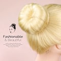 Pikkukuva 3 / 5: Hiusdonitsi-muotoilusetti, 4 kokoa beige donut-hiusdonitsi ja 20 kultaista hiusneulaa vaaleille, chignon-hiusdonitsi-rengas tyylivarusteet white