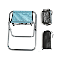 Miniatyrbillede 1 af 5: Campingstol, Bærbar Foldbar Stol, Aluminium Foldbar Stol til Rejser, Camping, Vandreture, Fiskeri, Havearbejde med Bærepose (Blå)