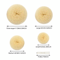 Pikkukuva 5 / 5: Hiusdonitsi-muotoilusetti, 4 kokoa beige donut-hiusdonitsi ja 20 kultaista hiusneulaa vaaleille, chignon-hiusdonitsi-rengas tyylivarusteet white
