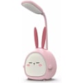 Miniatyrbillede 1 af 5: Bærbar LED Skrivebordslampe med Natlys Sød Kanin Sammenklappelig USB Opladning Læselampe til Soveværelse Børn Sengelampe Studie (Pink Kanin)