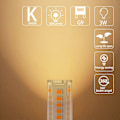 Miniatyrbilde 3 av 5: G9 LED Pærer Varmhvit, 3W, 300LM, 3000K, Erstatning for 30W G9 Halogenpære, Flimmerfri Ikke Dimbar for Lysdekor, Krone, 10-Pakning