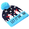Miniatyrbillede 1 af 5: LED Julehat, Unisex Lysende Julehat Strikket Hue, til Julegave til Børn eller Voksne