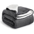Miniatyrbilde 1 av 6: Sengeteppe, Sofatepper, Mykt, fluffy tykt teppe, Vendbart mikrofiberteppe Dark gray