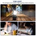 Miniatyrbillede 5 af 5: Superkraftig LED-lommelygte - 2 stk. T6 2000 lumen genopladelig lommelygte, IPX5 vandtæt taktisk lommelygte, 3-tilstands USB-lommelygte med plastiketui