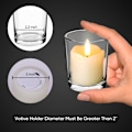 Miniatyrbilde 3 av 4: 6 Pakke Ekte Voks Flammeløse Telys, LED Lys Pillar Lys, Batteridrevne Flimrende Lys for Hjemmedekor, 5 X 5CM. Batteri Inkludert 5×5cm