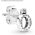 Miniatyrbillede 3 af 5: Polerede sterling sølv Crown O ørestikker med det klassiske O-symbol og små graveringer