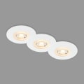 Pikkukuva 1 / 5: 3 LED-upotettavan kattovalaisimen sarja, erittäin litteät upotettavat valaisimet, IP65 kylpyhuoneen upotettavat kohdevalot, mattavalkoinen, 90x25 mm (SxK)
