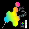 Miniatyrbild 1 av 4: 8-pack Hexagon Vägglampa LED-panel . Smart App RGB Hexagonala Modula Gaming Ljus Musik med Synkronisering Honungskaka Forma Paneler Hexagon Ljus