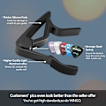 Miniatyrbilde 2 av 5: Gitar-Capo for akustiske og elektriske gitarer med 5 plukker gratis, svart