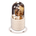 Miniatyrbild 2 av 5: Sminkborste Förvaringsfodral med Transparent Lock, 360° Roterande Sminkborste Hållare Box, Kosmetisk Organiserare Hink, Multifunktionell Skrivbordsförvaring Box