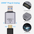 Miniatyrbilde 4 av 5: USB C Hunn til USB Hann Adapter, USB 3.1 Type C til Type A Lader Konverter, Ladekompatibel med iPhone, MacBook, Samsung Galaxy, 2-pakning