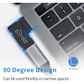 Miniatyrbillede 4 af 5: 10 Gbps vinkelret USB 3.0 han til USB C hun adapter, 90 graders USB 3.1 Gen2 USB C til USB 3.0 adapter til PC, bærbar computer, mobiltelefon
