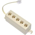 Miniatyrbilde 5 av 5: 5-veis Uttak 6P4C RJ11 Telefon Modulær Jack Linjesplitter Adapter Beige 1-inn-5-ut
