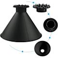 Miniatyrbilde 4 av 6: Magiske isskraper for bilfrontrute - 2-pakning Cone Magic isskraper med trakt, rund snøskrape til julegave Black