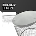 Miniatyrbilde 4 av 5: Svart, sklisikker, stilig og robust søppelbøtte i metall for hjem, soverom, kontor, bad, stue og kjøkken, med elegant design silver