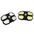Miniatyrbild 5 av 5: Utomhus Solarlampa, Utomhus LED Strålkastare 108 LED Rörelsesensor, 3 Lägen Solarlampa med Rörelsesensor IP65 Vattentät för Garage Trädgård Staket - 2st