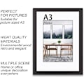 Miniatyrbilde 3 av 5: A3 Bilde Ramme, A3 Ramme med Plexiglass og Montering, Bilde Rammer for Kun Veggmontering, Massivt Tre, Svart, 1-pakning